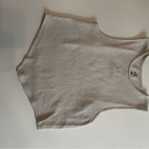 Cream colored ribbed tank